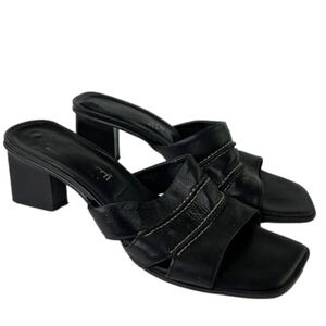 A. Gianetti Black Leather Made in Italy Mules size 38